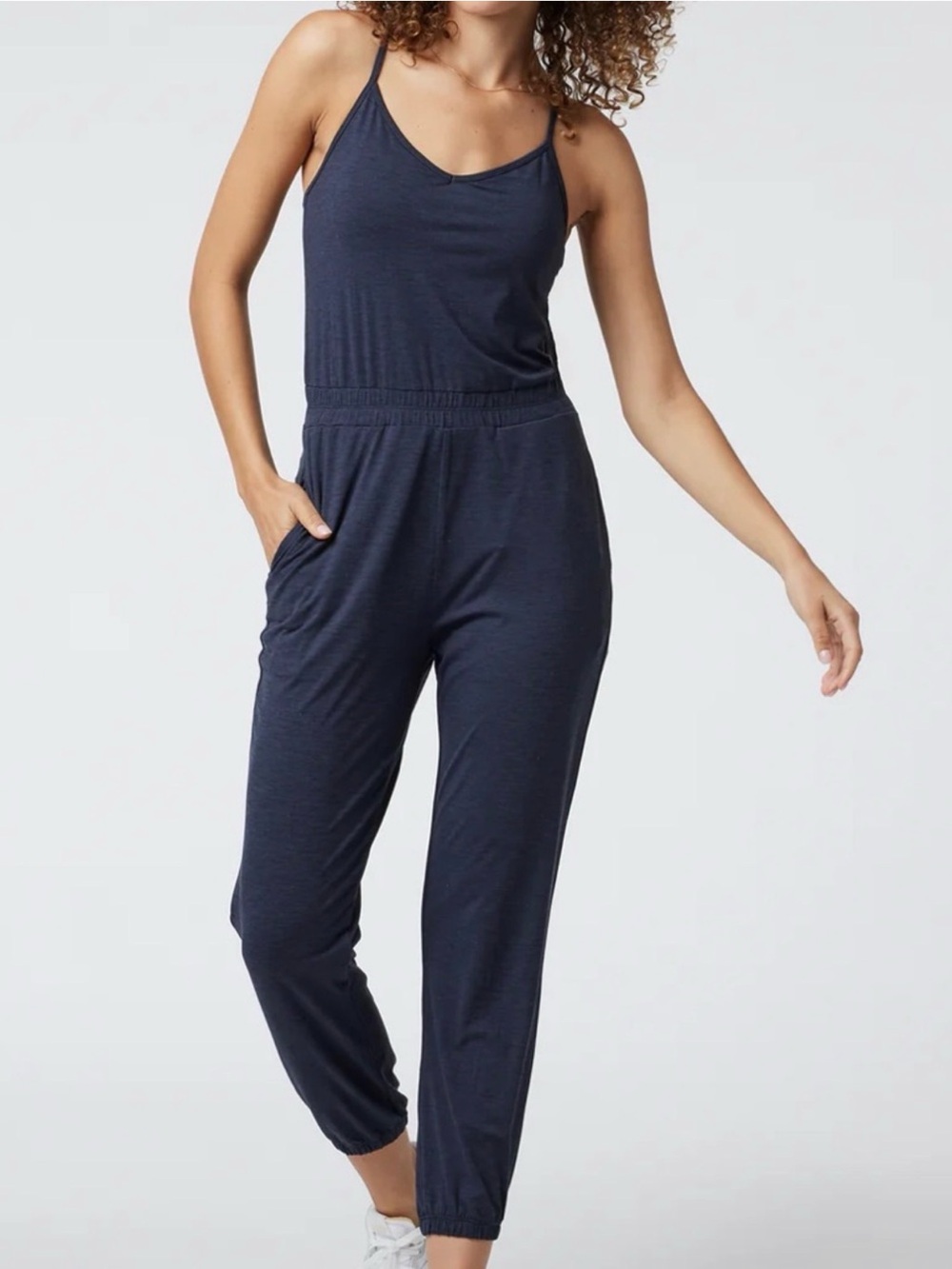 Vuori Lux Jogger Jumpsuit Small Midnight Heather Navy Blue